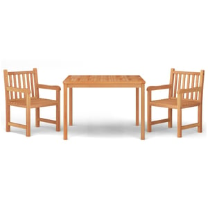 

vidaXL 3 Piece Garden Dining Set Solid Wood Teak