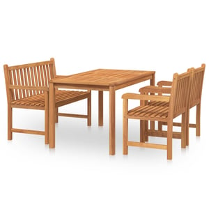 

vidaXL 4 Piece Garden Dining Set Solid Wood Teak