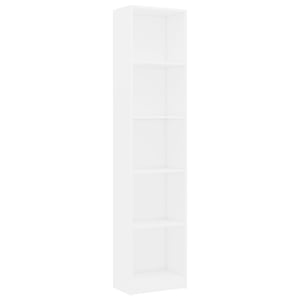

vidaXL 5-Tier Book Cabinet White 40x24x175 cm Engineered Wood