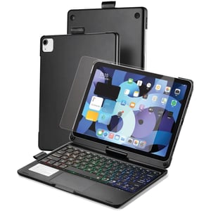 

Glassology iPad 10.9 360 Rotate Keyboard 10th Gen with Screen Protector Black