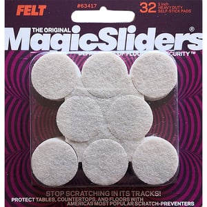 

Magic Sliders Felt Round Self Stick Furniture Pads 32 Pack Oatmeal