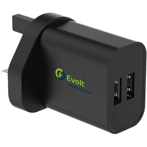 

Evolt Dual Port Charger with USB-C Cable 1m Black