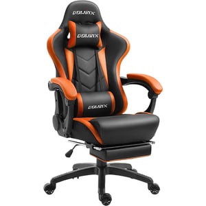 Mahmayi Gaming Chair With Massage Lumbar 37x55.1x81 cm - Black & Orange