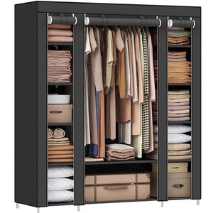 

Mahmayi Fabric Wardrobe 150x45x175 cm - Black