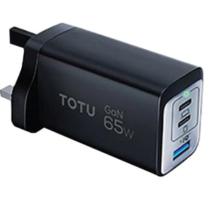 

Totu 3 Port GaN 65W Wall Charger Black