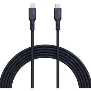 Aukey Nylon Braided USB-C To Lightning Cable 1.8m Black