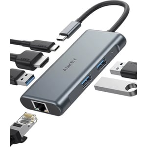 

Aukey CB-C75 6 In 1 USB-C Hub Grey