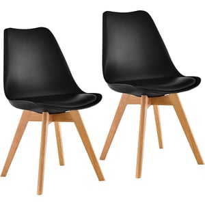 

Mahmayi Set of 2 Ultimate Eames Style Retro Cushion Chairs - Comfortable Seating for Home and Office, Classic Design with Padded Seat - Stylish Furniture for Living Room, Dining, or Workspace