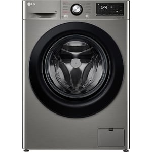 Lave-linge LG à chargement frontal (Lavage et Séchage), Charge : 7/4 kg,  Argent, Moteur Inverter Direct Drive, 6 Mouvements associés DD, Steam+,  TurboWash