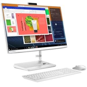 Lenovo IdeaCentre AIO 3 24ALC6 (2023) Desktop - AMD Ryzen 5-7530U / 23.8inch FHD / 512GB SSD / 8GB RAM / Shared AMD Radeon Graphics / Windows 11 Home / English &amp; Arabic Keyboard / White / Middle East Version - [F0G100UKAX]