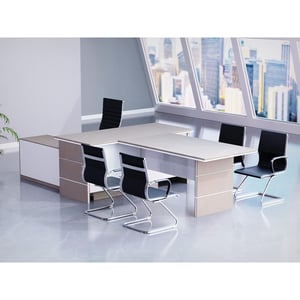 

Mahmayi L Shaped Table With Storage Shelves 340x180x75cm