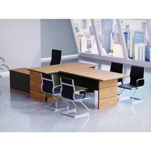 

Mahmayi L Shaped Table With Storage Shelves 340x180x75cm
