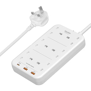 

Blupebble BP-PSTRIP6-WH 6 Plug Surge Protection Power Strip 3250W