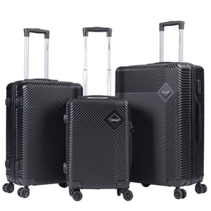 Viptour VT-T501-BK ABS Hard side 3Pcs Trolley Luggage Set Spinner Wheels with Number Lock 20/24/28 Inches Black