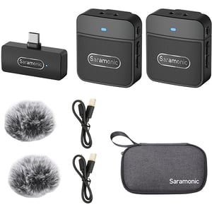 Saramonic Ultra-Portable 2-Person Clip On Wireless Microphone Kit Black