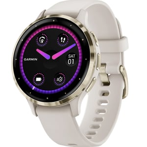

Garmin Venu 3s GPS Smartwatch Soft Gold Stainless Steel Bezel With Ivory Case and Silicone Band 41mm 010-02785-04