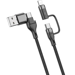 Aspor 4-in-1 USB Cable 1.2m Black