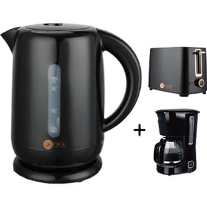 

Afra Electric Kettle AF-201850KTBL + Breakfast Toaster AF-100700TOBL + Coffee Maker AF-15750CMKBL