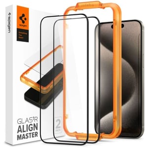 

Spigen AlignMaster GLAS.tR Screen Protector Black iPhone 15 Pro Max