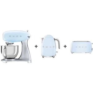 SMEG White 1.7L Kettle And Toaster KLF03WHUK & TSF01WHUK