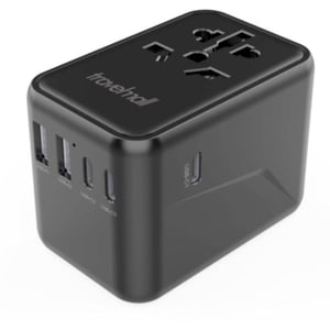 

Travelmall 1 Pc GaN 5 Port 65W Travel Adaptor Black