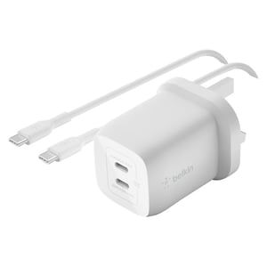 Belkin 2 Port GaN Charger With USB-C Cable 2m White