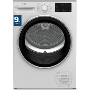 Beko 9kg Condenser Tumble Dryer, AquaWave Technology, Sensor Drying, Reversible Door, White - DC9W