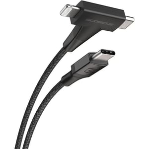 Scosche StrikeLine HH USB-C To USB-C/Lightning Cable 1.2m Black