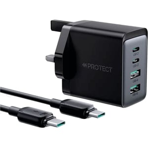 

Protect GaN Ultra Fast Charger With USB-C To USB-C Cable 1m Black