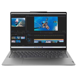 Lenovo Yoga Slim 6 14IRH8 (2023) Ultrabook - 13th Gen / Intel Core i7-13700H / 14inch 2.2K / 1TB SSD / 16GB RAM / Shared Intel Iris Xe Graphics / Windows 11 Home / English & Arabic Keyboard / Storm Grey / Middle East Version - [83E0002FAX]