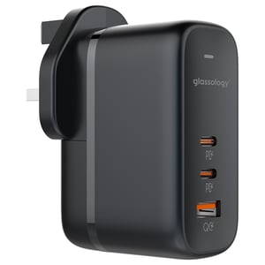 

Glassology 65W 3 Port Wall Charger With USB-C Cable 1m Black