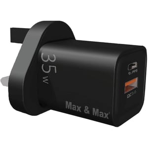 Max & Max Dual Port GaN Charger 35W Black