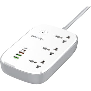 

Glassology Universal Smart 3 Plug Power Strip With 4 USB White