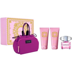 Versace Bright Crystal Perfume For Women 90ml Eau de Toilette + Perfume Bath & Shower Gel + Body Lotion + Bag Gift Set