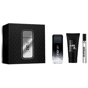 

Carolina Herrera 212 Vip Black Perfume For Men 100ml Eau de Parfum + 10ml Mini EDP + 100ml Shower Gel Gift Set