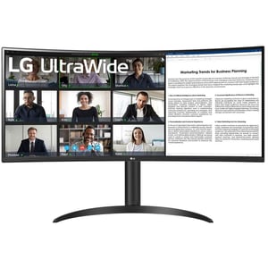 LG Ultra Wide Monitor 34" Curved, QHD , IPS Panel, USB-C, HDR10, 75 Hz, 5 ms (34WR55QC-B)