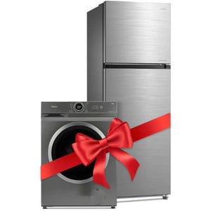 

Midea Front Load Washer 8 kg MF100W80W + MDRT489 Top Mount Refrigerator 489 Litres Silver