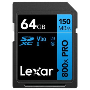 

Lexar Professional SDXC Memory Card 64GB Black/Blue LSDO800P064-BNNNG