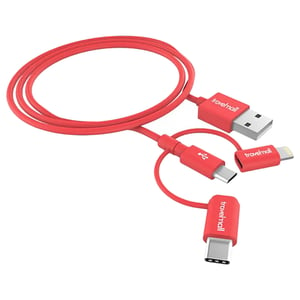 

Travelmall 3-in-1 Cable 1m Red