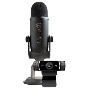 

Blue Yeti Microphone With Logitech C922 Pro HD Webcam Black