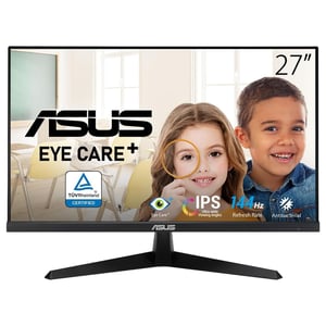 

Asus VY279HGE Eye Care Gaming Monitor - 27inch FHD (1920 x 1080), IPS, 144Hz, IPS, SmoothMotion, 1ms (MPRT), FreeSync Premium, Eye Care Plus technology, Blue Light Filter, Flicker Free, Antibacterial