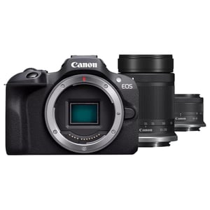 Canon EOS R100 Mirrorless Camera Black With RF-S 18/45mm And RF-S 55-210mm Lens Kit
