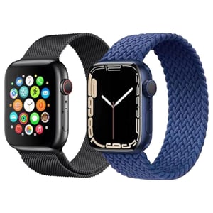 

Fitit FIT-41WSB-MILBK&WVBL-L Bundle 2 in 1 Milanese Loop Black and Woven Loop Large Blue For Apple Watch 38/40/41mm