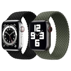 

Fitit FIT-41WSB-WVNBLK&GRN-M Bundle 2 in 1 Woven Loop Medium Black and Green For Apple Watch 41/38/40mm