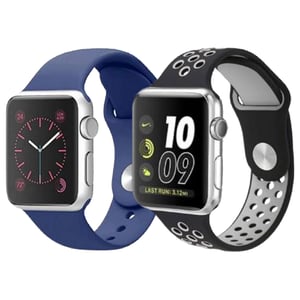 

Fitit FIT-41WSB-SILNIKBK&SILBL Bundle 2 in 1 Silicone Strap Black/Grey and Silicon Blue For Apple Watch 41/38/40mm