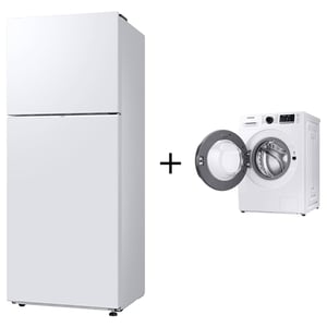 Samsung Top Mount Refrigerator 450 Litres RT45CG5000WW + Samsung WW80TA046AEGU 8kg Front Load Washer