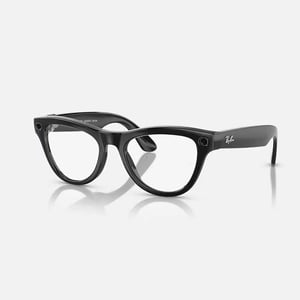 Ray-Ban RW4010 601/MF-52 Wearable Skyler Clear to Cerulean Blue Photochromic Lenses Black