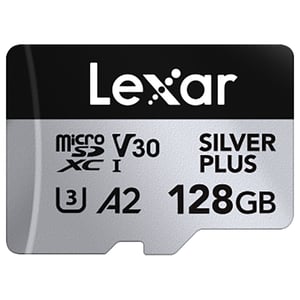 Lexar Professional SILVER PLUS microSDXC Card UHS-I 128GB Black LMSSIPL128GBNANG