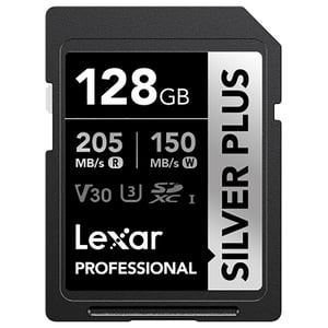 Lexar Professional SILVER PLUS SDXC Card UHS-I 128GB Black LSDSIPL128GBNNNG