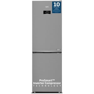 Beko 366L Bottom Mount Refrigerator, NeoFrost Dual Cooling, Silver - RDNE400CS